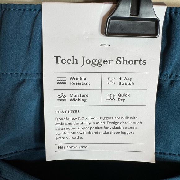 Goodfellow And Co Tech Jogger Lightweight Pull On teal blue 7" Shorts Men's XL - Picture 5 of 10